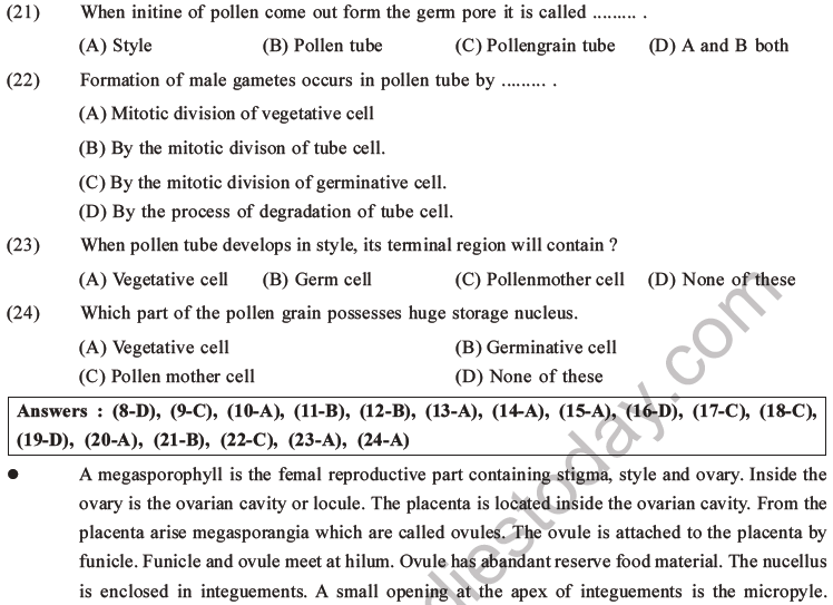 neet-biology-reproduction-in-flowering-plants-mcqs-set-a-multiple